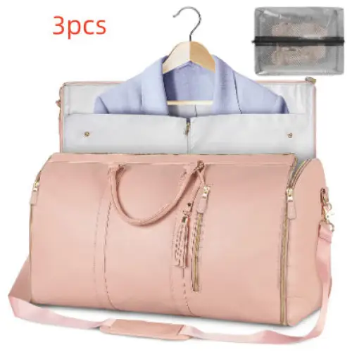 Large Capacity Travel Duffle Bag Women's Handbag Folding Suit Bag Waterproof Clothes Totes - Beyond Trends Hub 