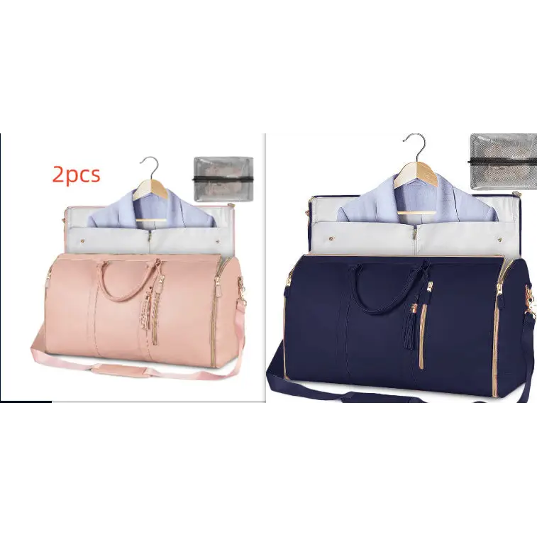 Large Capacity Travel Duffle Bag Women's Handbag Folding Suit Bag Waterproof Clothes Totes - Beyond Trends Hub 