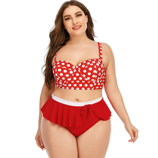 Large Plus Size Swimwear Female Push Up Bikini With Wave Women Bikini Set Two Pieces Swimsuit Bathing Suit Swim Beach
