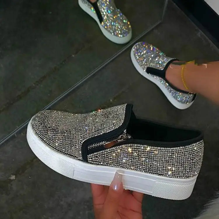 Large Size Rhinestone Flat Casual Single Shoes One Pedal Lazy Shoes Beyond Trends Hub