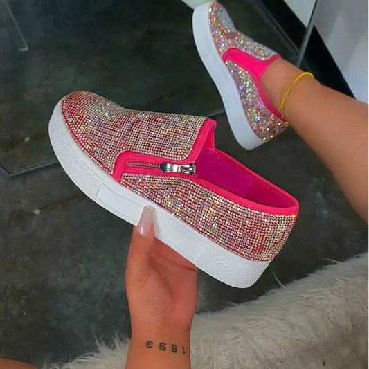 Large Size Rhinestone Flat Casual Single Shoes One Pedal Lazy Shoes Beyond Trends Hub
