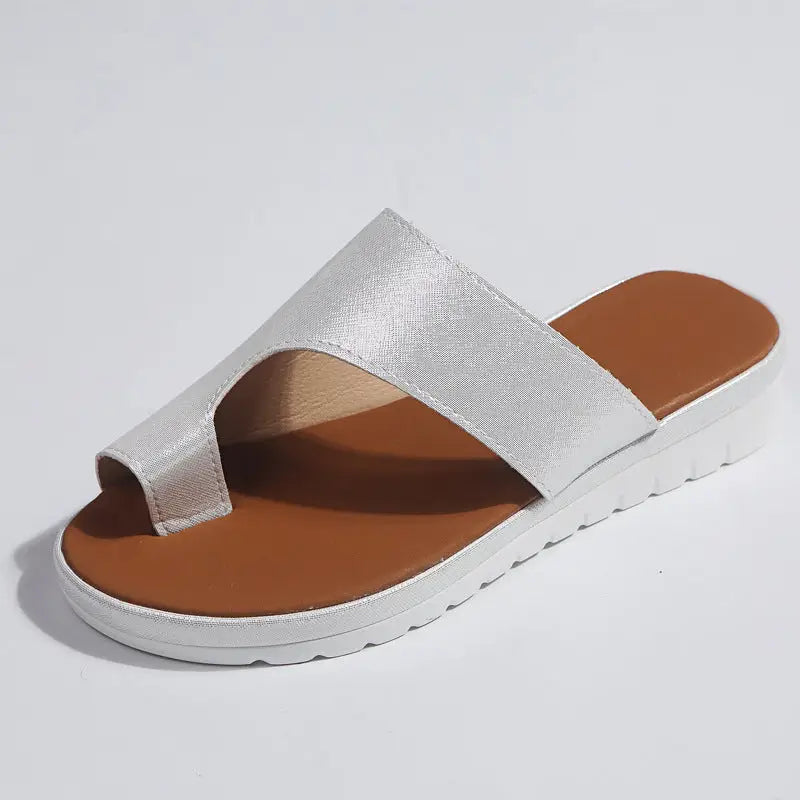 Large Size Women’s Shoes Sandals Women’s New European And American Ladies Toe Ring Sandals Women’s - Silver / 35