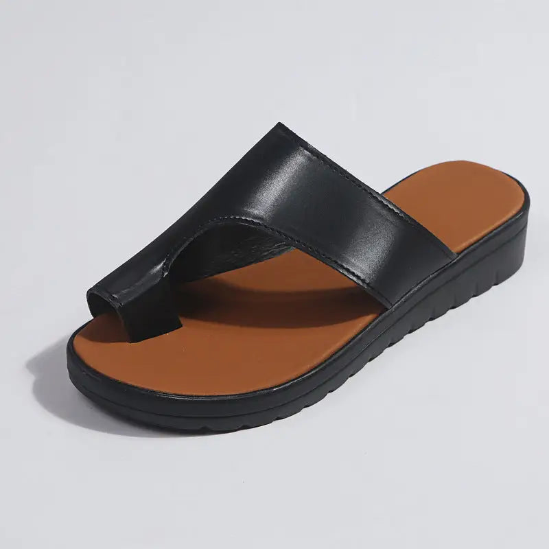 Large Size Women’s Shoes Sandals Women’s New European And American Ladies Toe Ring Sandals Women’s - Black / 35