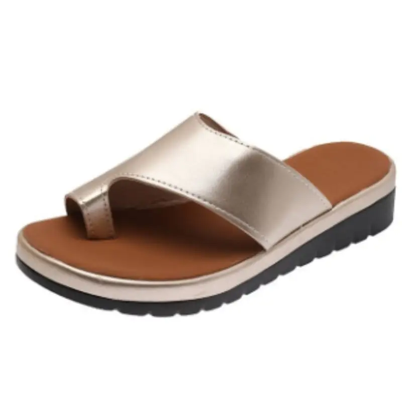Large Size Women’s Shoes Sandals Women’s New European And American Ladies Toe Ring Sandals Women’s - Gold / 35