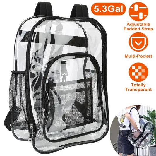 Large Transparent School Bag - Transparent backpack - 5