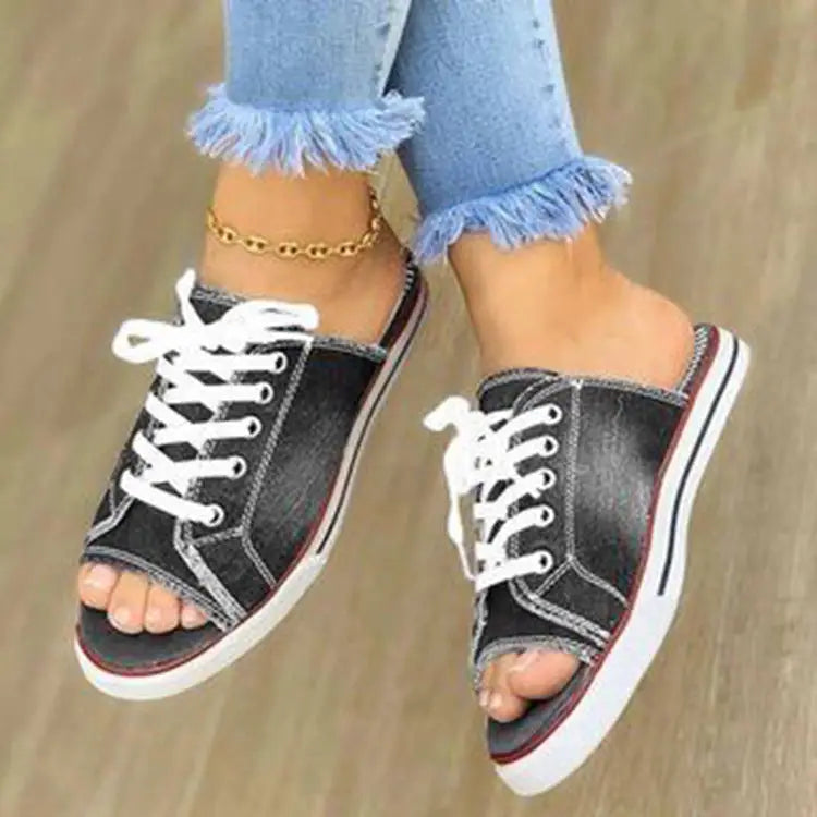 Lazy canvas shoes - Grey / 35