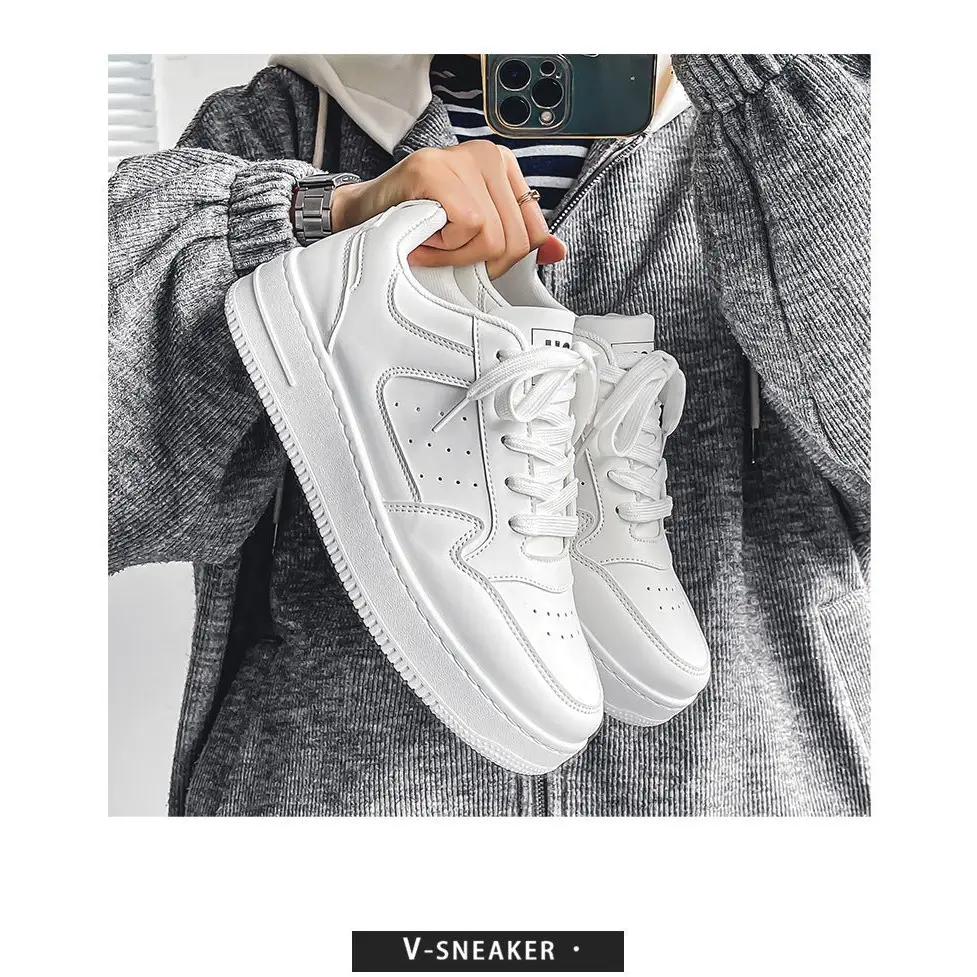 Leather Breathable Teen Trend All-matching Platform White Shoes Beyond Trends Hub