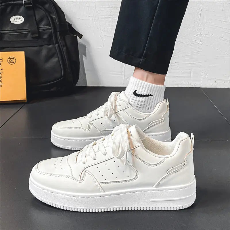 Leather Breathable Teen Trend All-matching Platform White Shoes Beyond Trends Hub