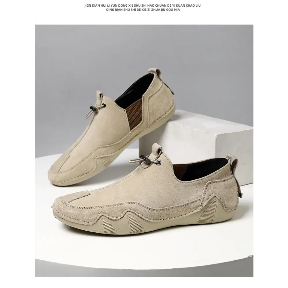 Leather Casual Men's Shoes Breathable Slip-on Beyond Trends Hub
