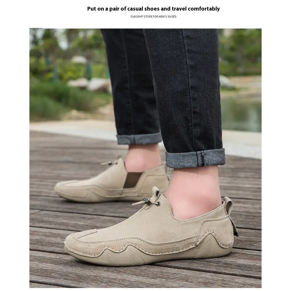 Leather Casual Men's Shoes Breathable Slip-on Beyond Trends Hub
