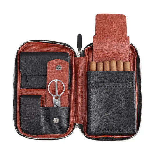Leather Cigar Bag Carry-on Travel Portable Moisturizing Cigar Case Beyond Trends Hub