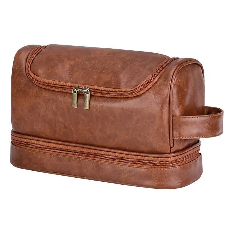 Leather Cosmetics Storage Bag Travel Toiletry Bag Portable Men's Business Simplicity Portable With Hook Beyond Trends Hub