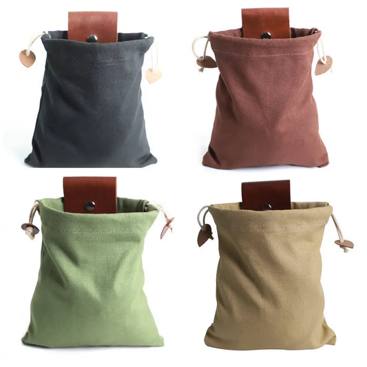Leather Foraging Bag Mushroom Foraging Bag Canvas Foraging Pouch Collapsible For Hiking Camping Hunting Foraging Bag - 4
