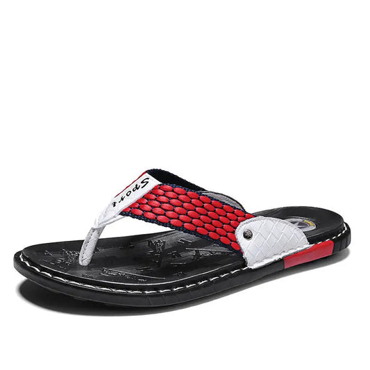 Leather Non-slip Slippers Men Outdoor Flip Flops Sandals Beyond Trends Hub