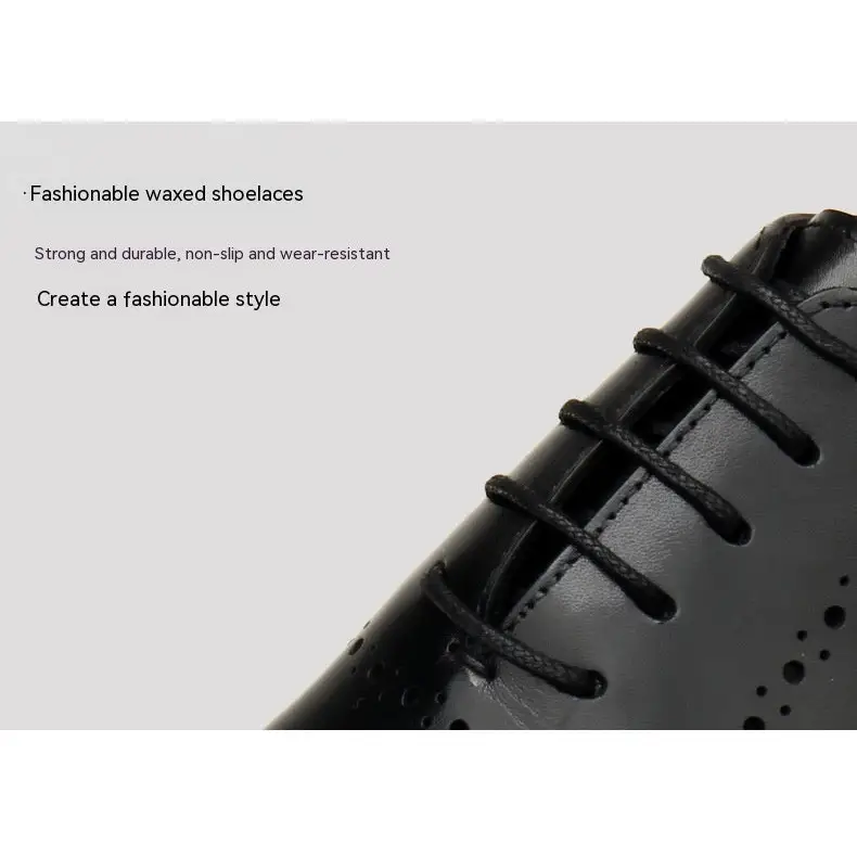 Leather Shoes Men’s British Pointed Toe Business Formal Wear Lace-up Shoes Men