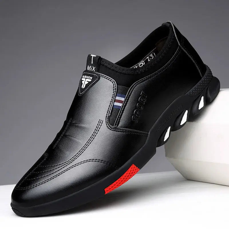 Leather Shoes Mens Leather Spring New Mens Business - Black / 39