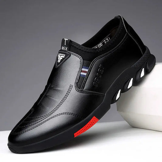Leather Shoes Mens Leather Spring New Mens Business - Black / 39