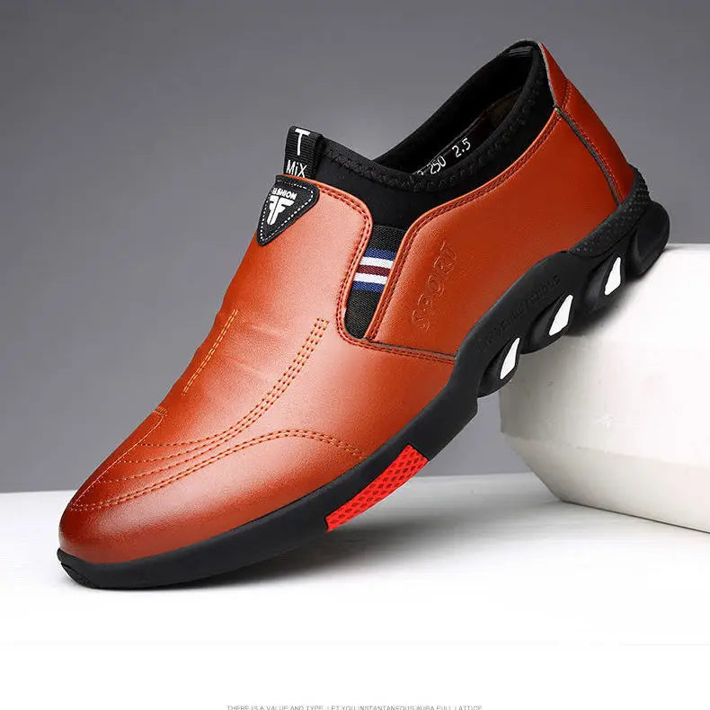 Leather Shoes Mens Leather Spring New Mens Business - Brown / 39