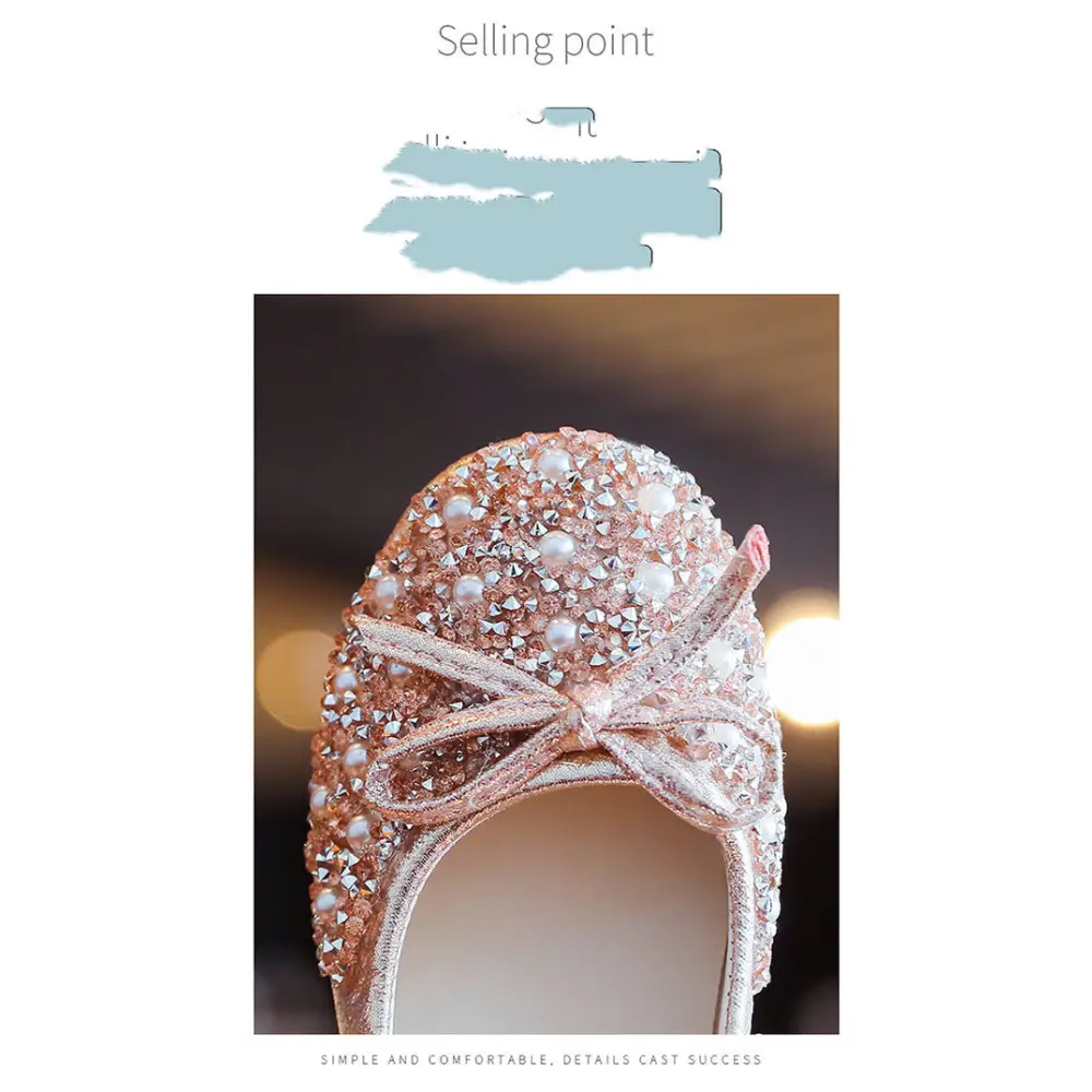 Leather Shoes Soft Sole Aisha Princess Shoes Children Crystal Shoes Flashing Baby Shoes