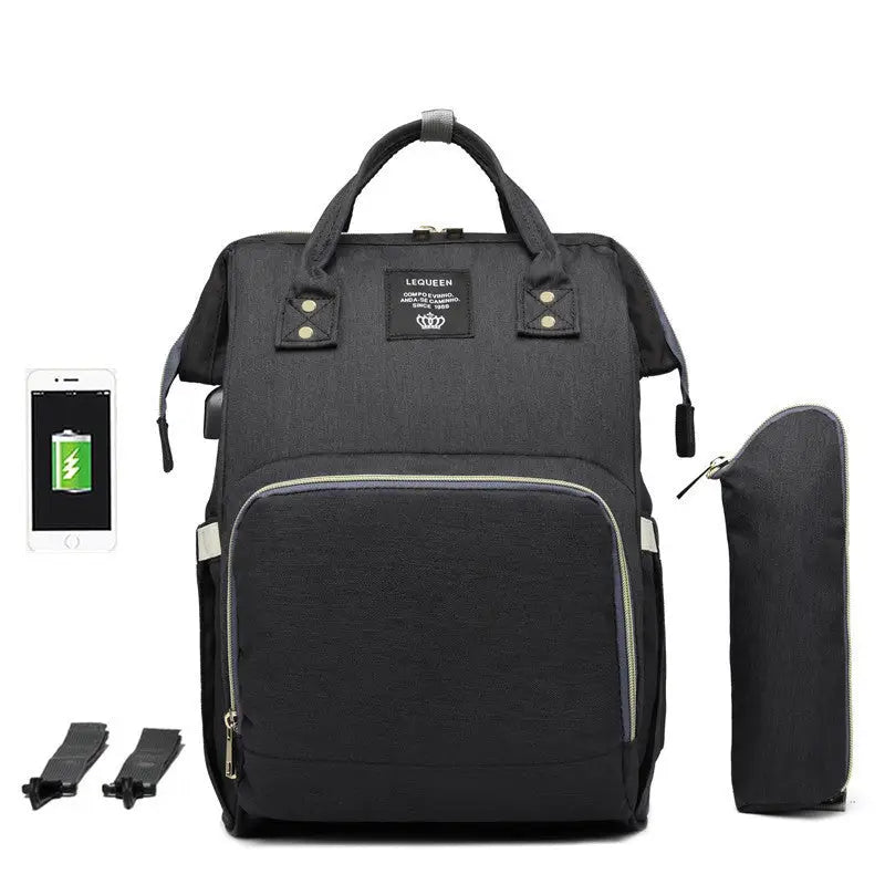 LEQUEEN Multifunctional Large Capacity Mummy Bag - Black / 3 style