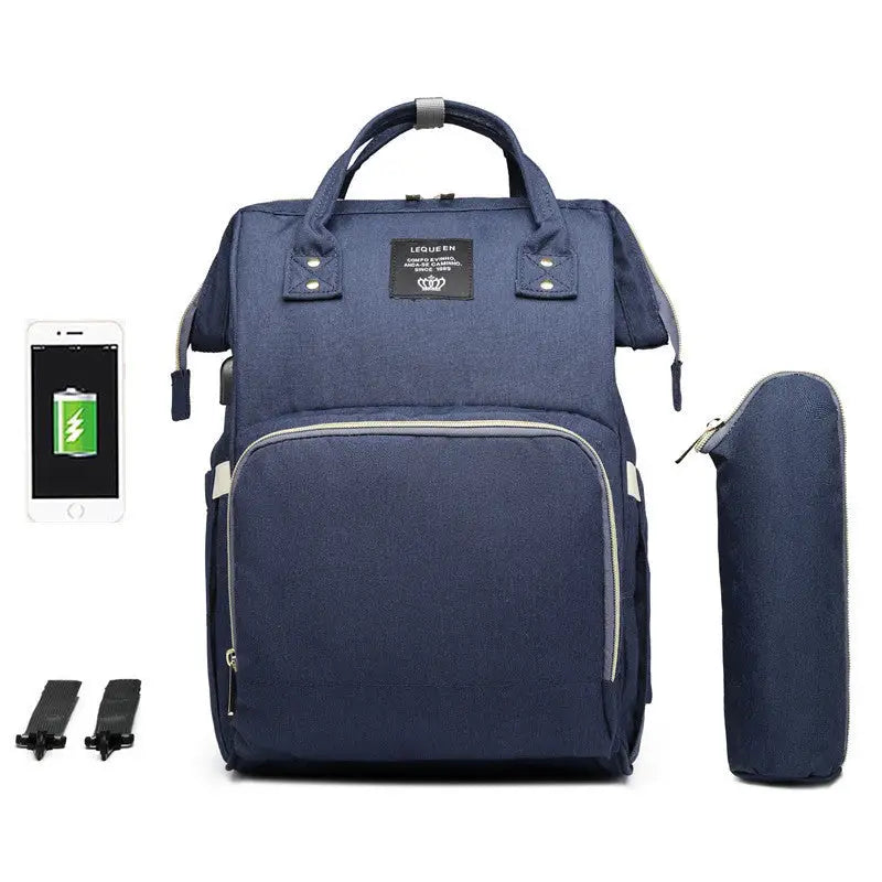 LEQUEEN Multifunctional Large Capacity Mummy Bag - Navy Blue / 3 style