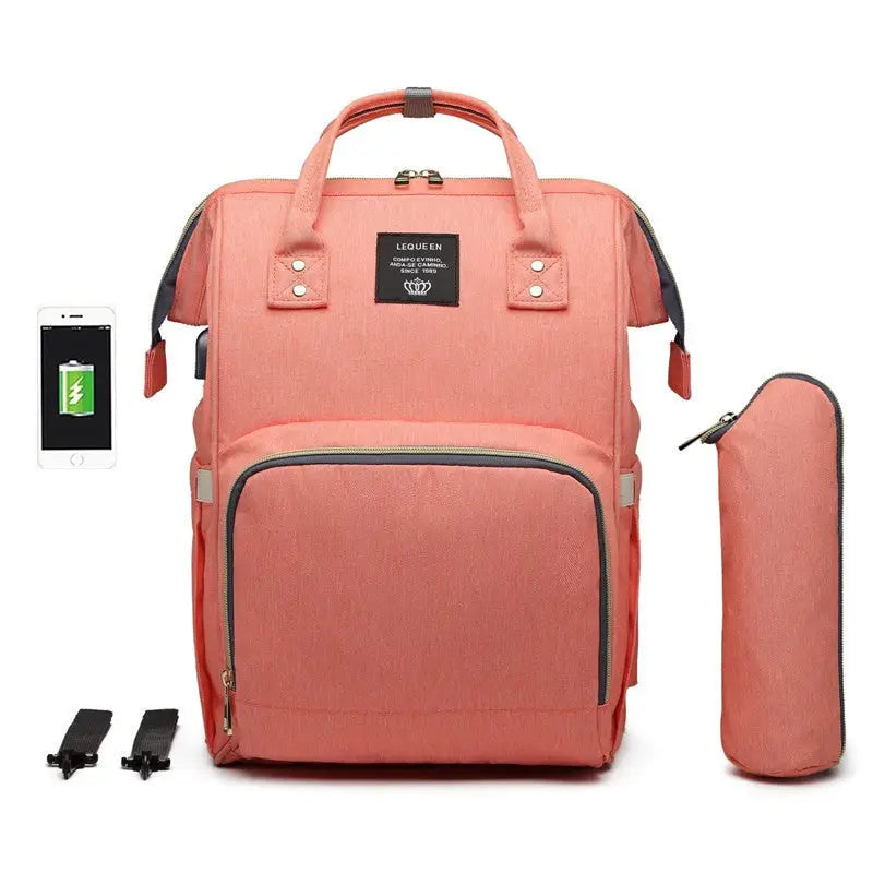 LEQUEEN Multifunctional Large Capacity Mummy Bag - Pink / 3 style