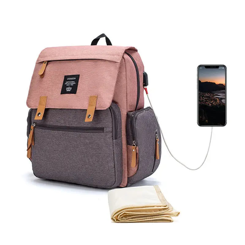 LEQUEEN Multifunctional Large Capacity Mummy Bag - Powder with ash / 1 style
