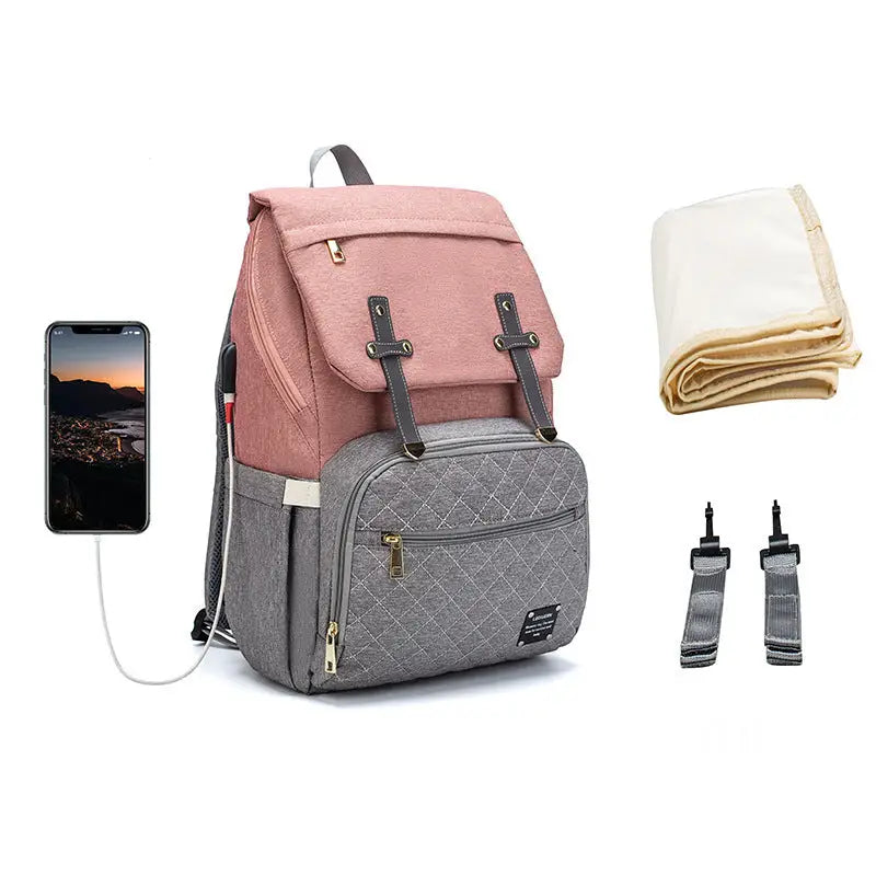 LEQUEEN Multifunctional Large Capacity Mummy Bag - Powder with ash / 2 style