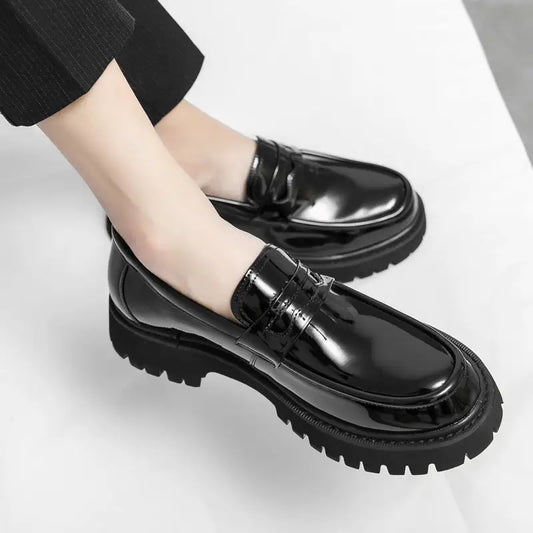 Loafers Platform Height Increasing Shoes Black Fashion Men Beyond Trends Hub