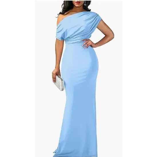 Long Formal Party Dress Women - Light Blue / S