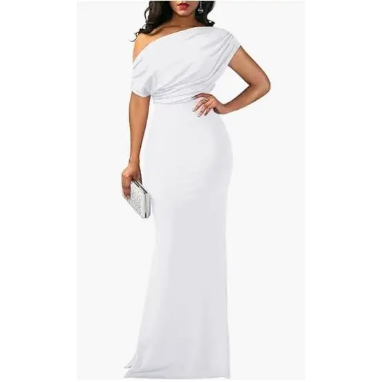 Long Formal Party Dress Women - White / S