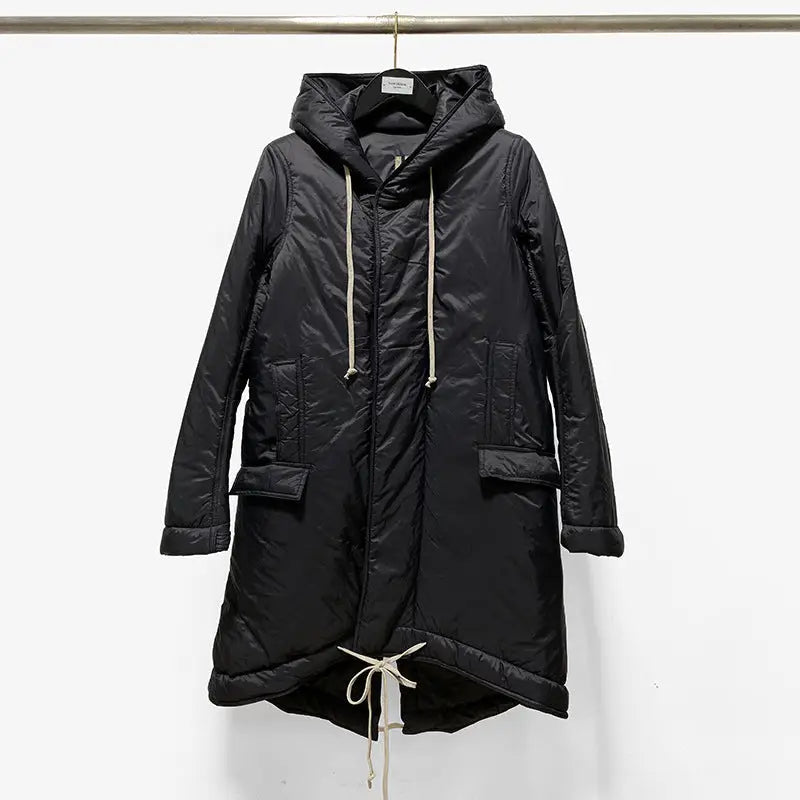 Long Lace Up Hoodie With Cotton Thick Trench Coat For Men And Women Beyond Trends Hub