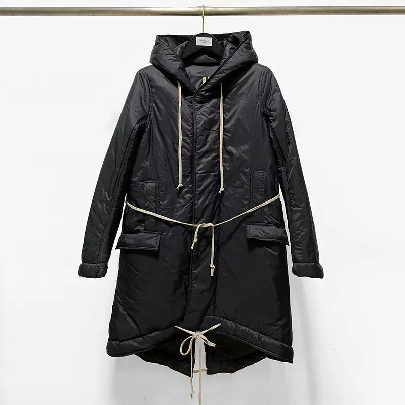 Long Lace Up Hoodie With Cotton Thick Trench Coat For Men And Women Beyond Trends Hub