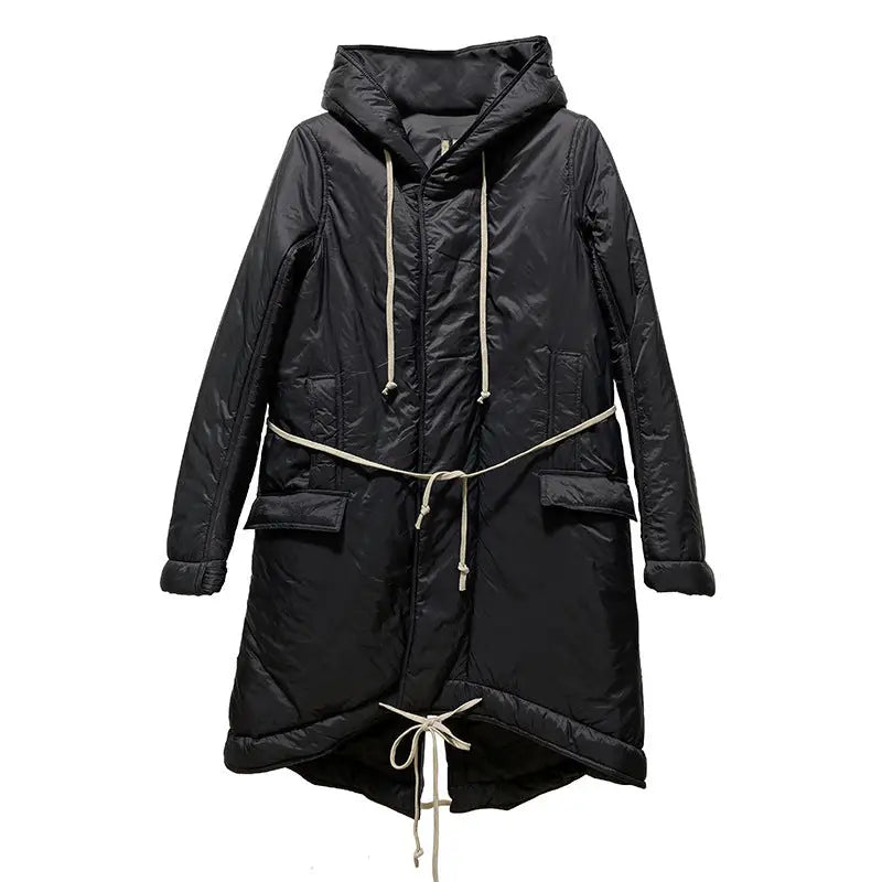 Long Lace Up Hoodie With Cotton Thick Trench Coat For Men And Women Beyond Trends Hub