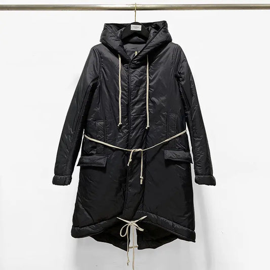 Long Lace Up Hoodie With Cotton Thick Trench Coat For Men And Women Beyond Trends Hub