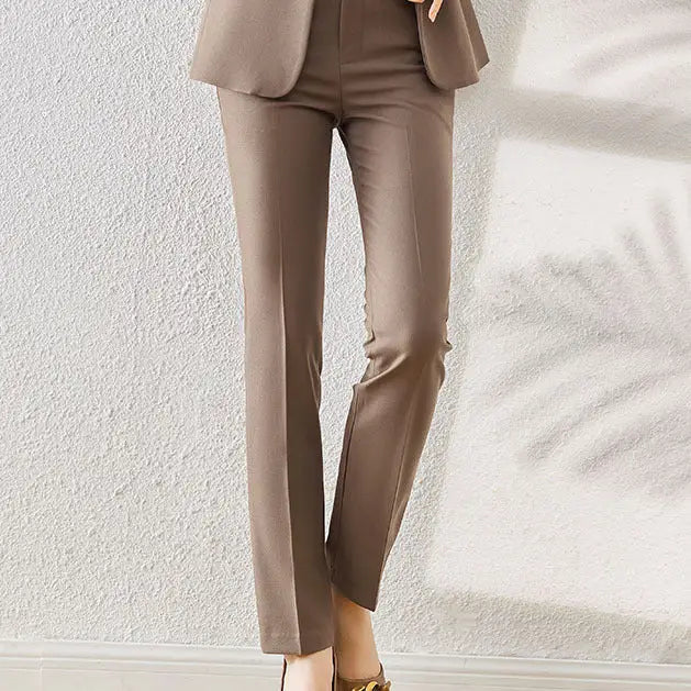 Long Sleeve Professional Women’s Suit Trousers Formal Suit - Brown Suit Pants / S