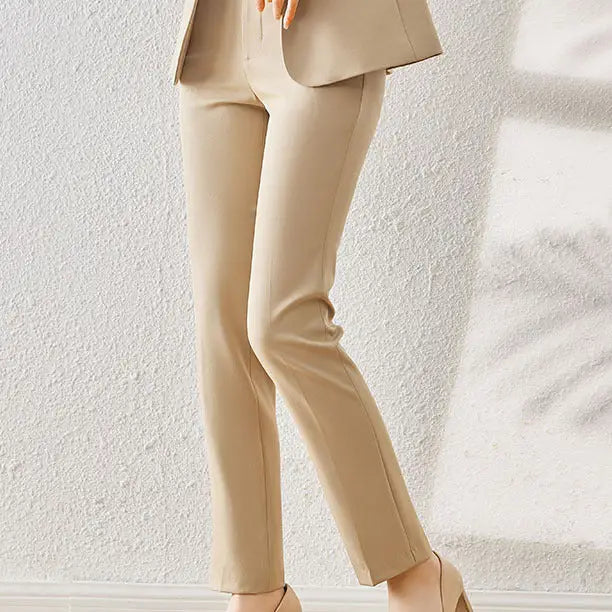 Long Sleeve Professional Women’s Suit Trousers Formal Suit - Khaki Suit Pants / S