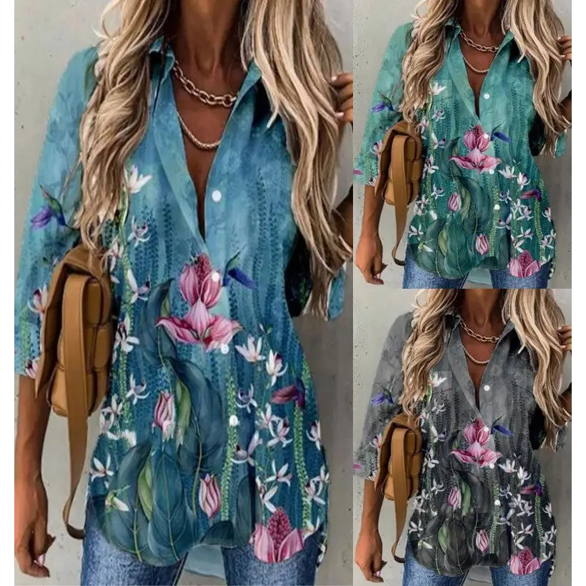 Long-sleeved Lapel Ladies Shirts Foreign Trade Women's Clothing Beyond Trends Hub