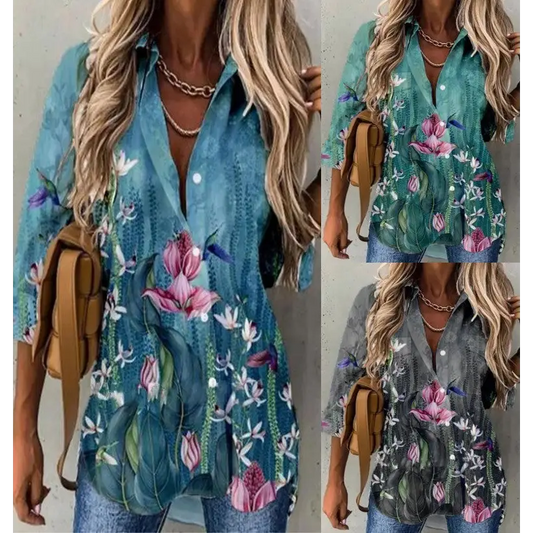 Long-sleeved Lapel Ladies Shirts Foreign Trade Women's Clothing Beyond Trends Hub