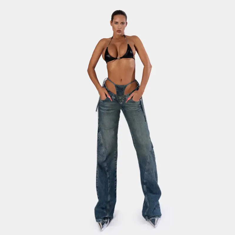 Loose And Simple All-match Denim Trousers Women Beyond Trends Hub