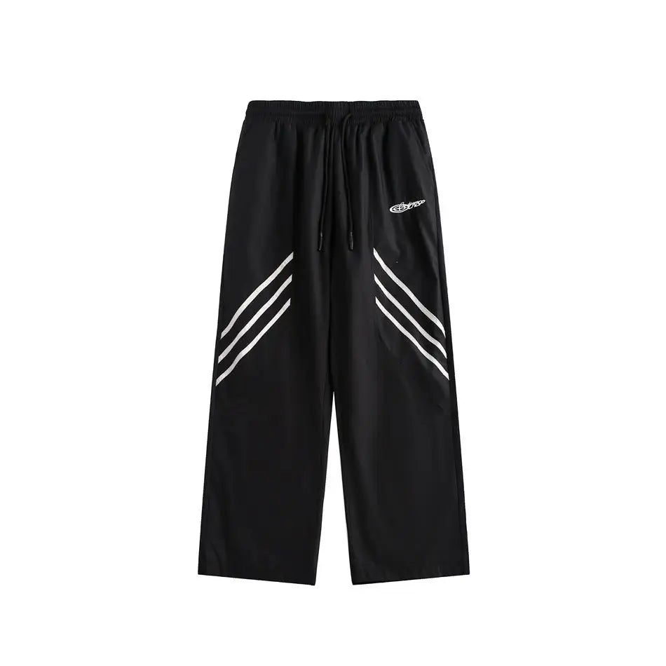 Loose Straight Casual Sports Trousers Men - Black / M