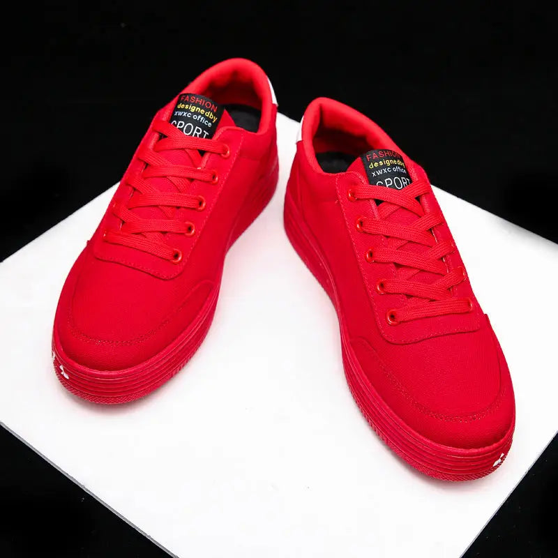Love Print Canvas Shoes Women Men Flats Lace-up Casual Shoes Lover Sports Shoes Valentines Day - 4