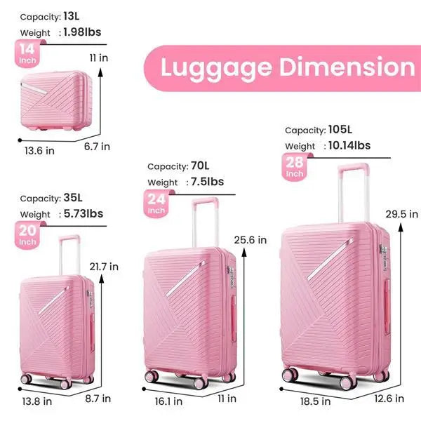 Luggage Set 4-piece Set - Pink - 5