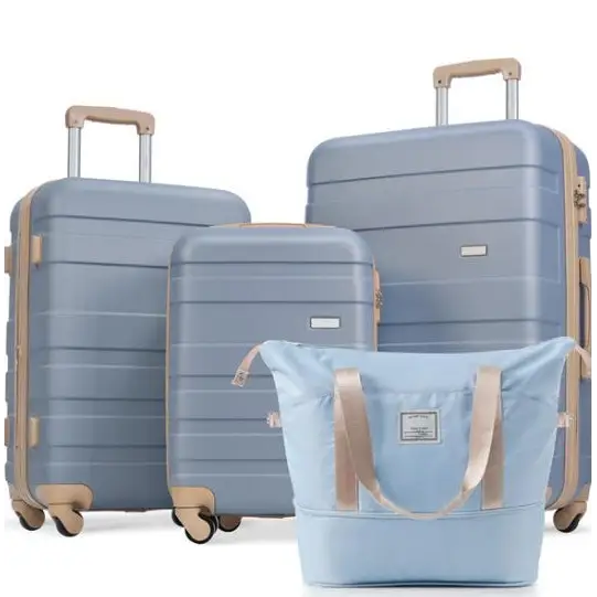 Luggage Set Of 4 Expandable ABS Durable Suitcase With Travel Bag Carry-on Suitcase Set With 360 Degrees Swivel Wheels