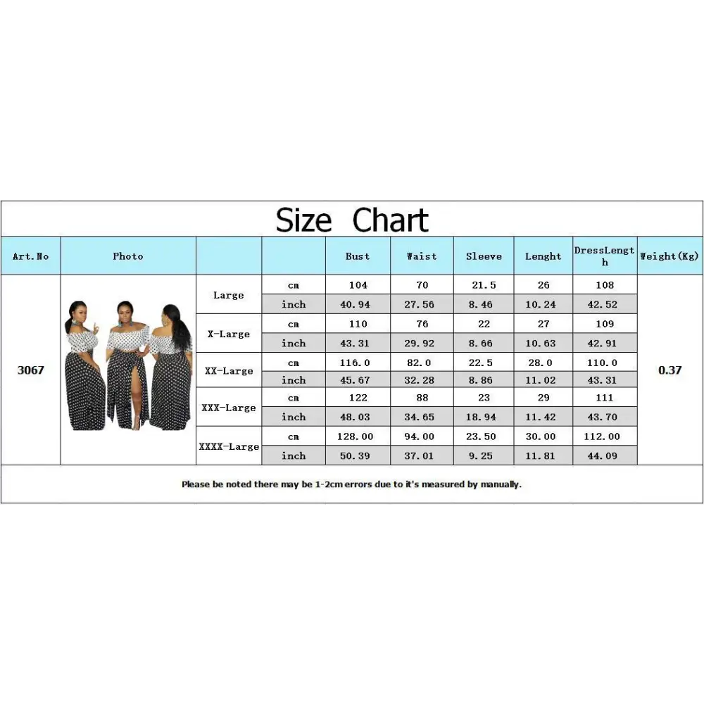 Lus size L-5XL women Summer Dot Print Slas