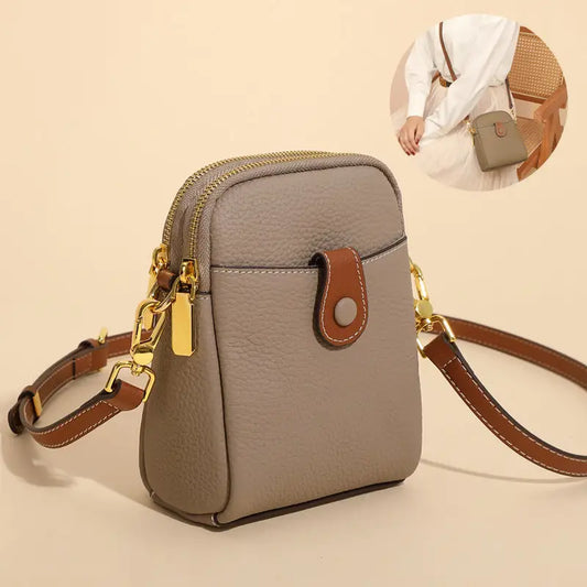 Lychee Pattern Mobile Phone Bag Small High Quality Leather Crossbody Bags For Women Wallet - Beyond Trends Hub 