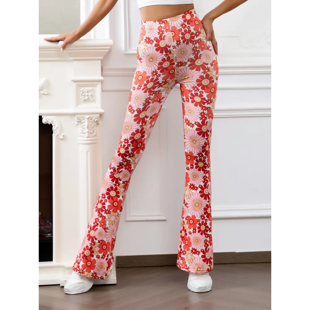 Meilaoshi New Bohemian Style Bell-bottom Pants Women's Ethnic Style Fashion Casual Stretch Beyond Trends Hub