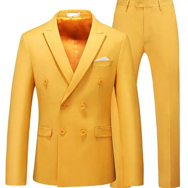 2 Piece Men's Slim Fit Casual Tuxedo Suit Male Suits Set