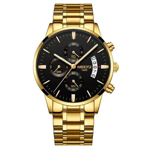 Men Watch Chronograph Sport Mens Watches Top Brand Luxury Waterproof Full Steel Quartz Gold Clock Men Relogio Masculino - Beyond Trends Hub 