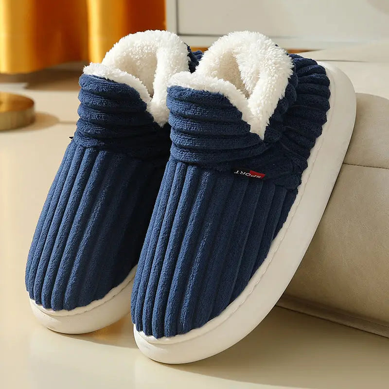 Men Winter New Women Cotton Slippers Outdoor Fashion Couple Slippers Warm Indoor Bedroom Cotton Plush Shoes Fleece Fluffy Beyond Trends Hub
